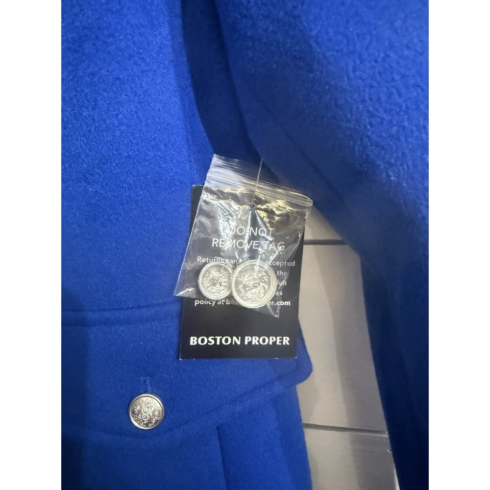 NEW Boston Proper Classic Tailored Top Coat Jacket Deep Ocean Blue Sz 4 - Picture 2 of 10